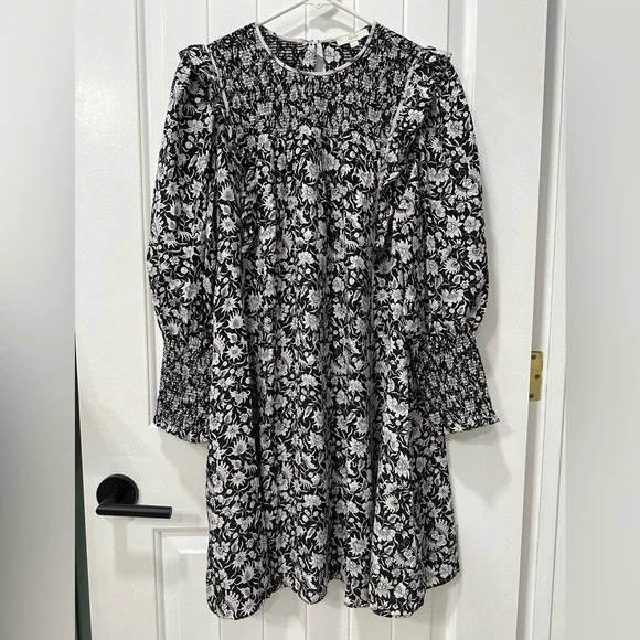 Joie Jamila Floral Print Shift Long Sleeve Dress